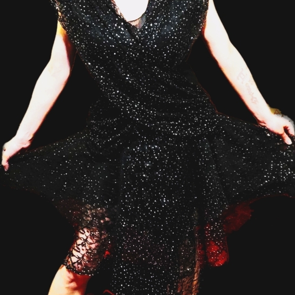 1970s-80s Vintage UNION MADE ! SCARLETT JR'S SPARKLE TULLE PARTY DRESS - Picture 16 of 16